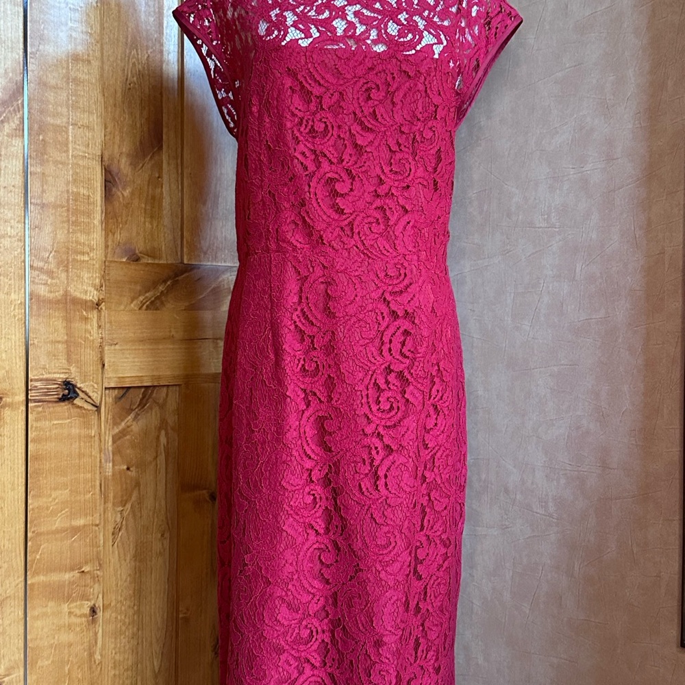 Banana Republic Fuchsia Lace Midi Dress